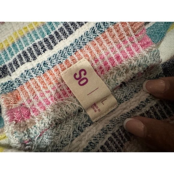 SO MULTI COLOR STRIPPED WIDE LEG PANTS SIZE LARGE | E2 - Picture 3 of 4